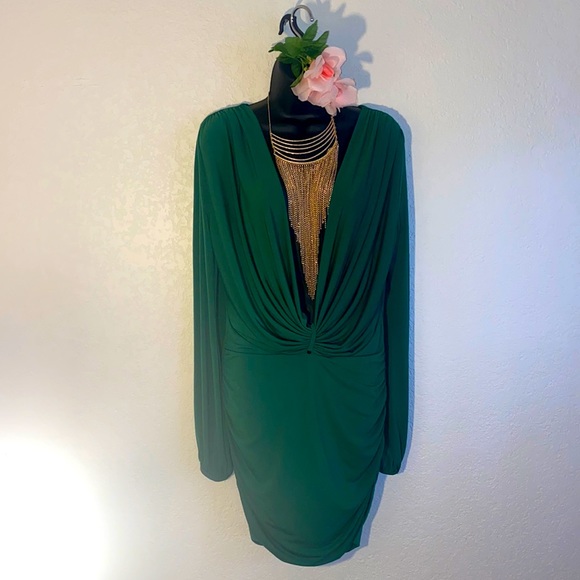 Sen Green Large  Drape Front Dress - Picture 1 of 3